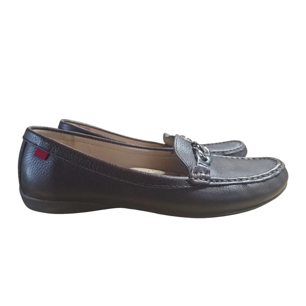 Marc Joseph New York Wooster St Brown Leather Chain Loafers Womens 10.5 Brazil